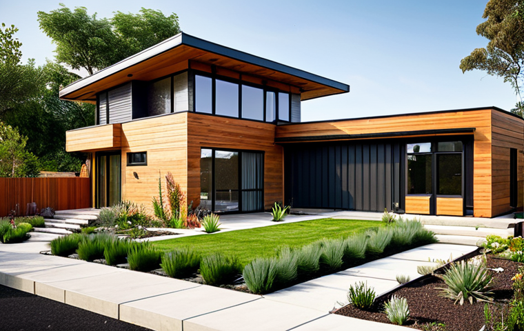 Eco-Friendly Home Design**

"A modern, modest home exterior showcasing sustainable design principles, fully clothed, appropriate content, safe for work. Features include solar panels, a green roof, and rainwater harvesting system. The house is built with locally sourced materials like brick and wood. Lush green landscaping surrounds the home, featuring drought-resistant plants. Perfect anatomy, correct proportions, natural pose, professional architectural photography, high quality, family-friendly."

**