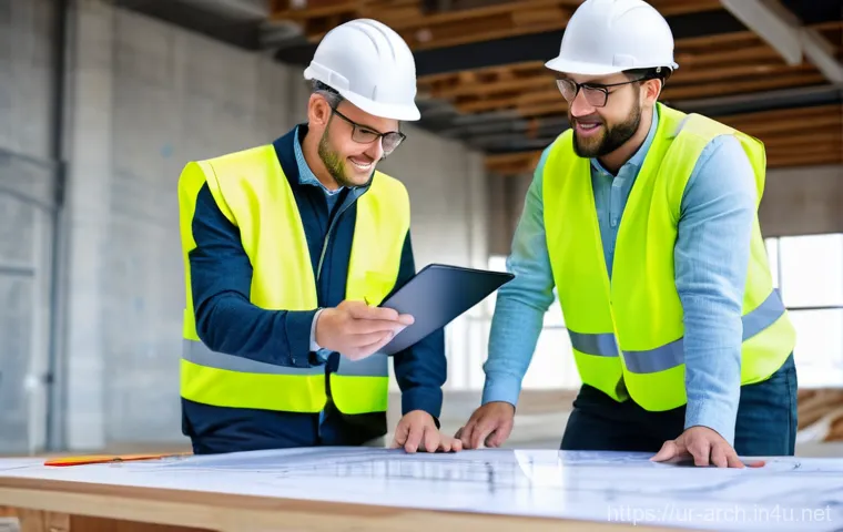 건축기사와 시공사와의 협력 사례 - Prompt 1: Collaborative Design Review on Site**