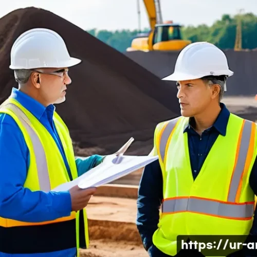 건축사 실무 경험 공유 - **Prompt:** A diverse team of construction workers, an architect, and engineers gathered around a de...